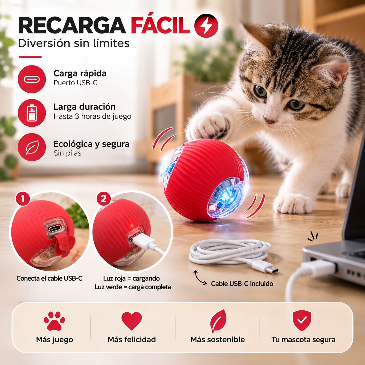 Pelota Interactiva para Gatos
